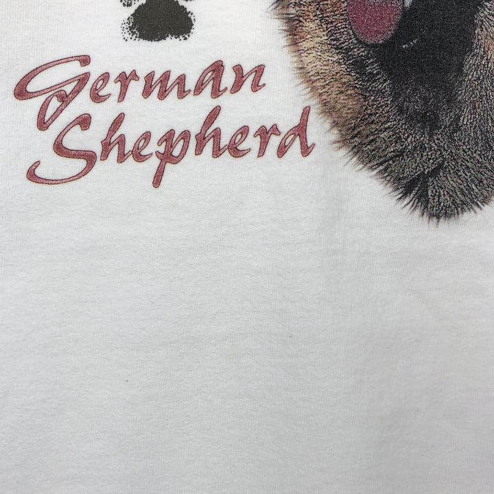 Gildan German Shepherd Dog Animal T-Shirt (Men's Size L) cotton white type Vintage Second Hand