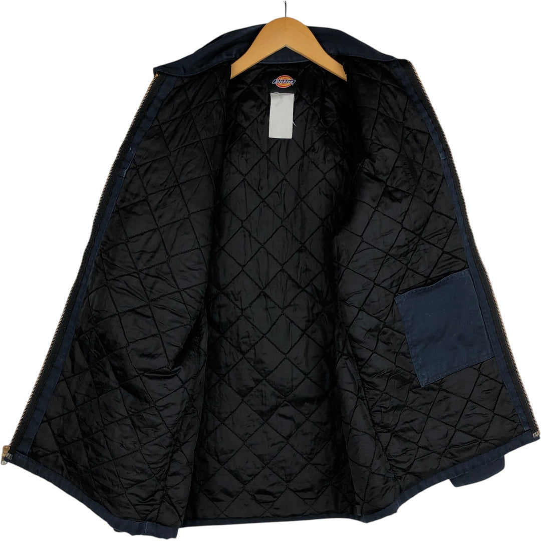 Dickies padded work jacket, men's size L unclear navy blue type Vintage Second Hand