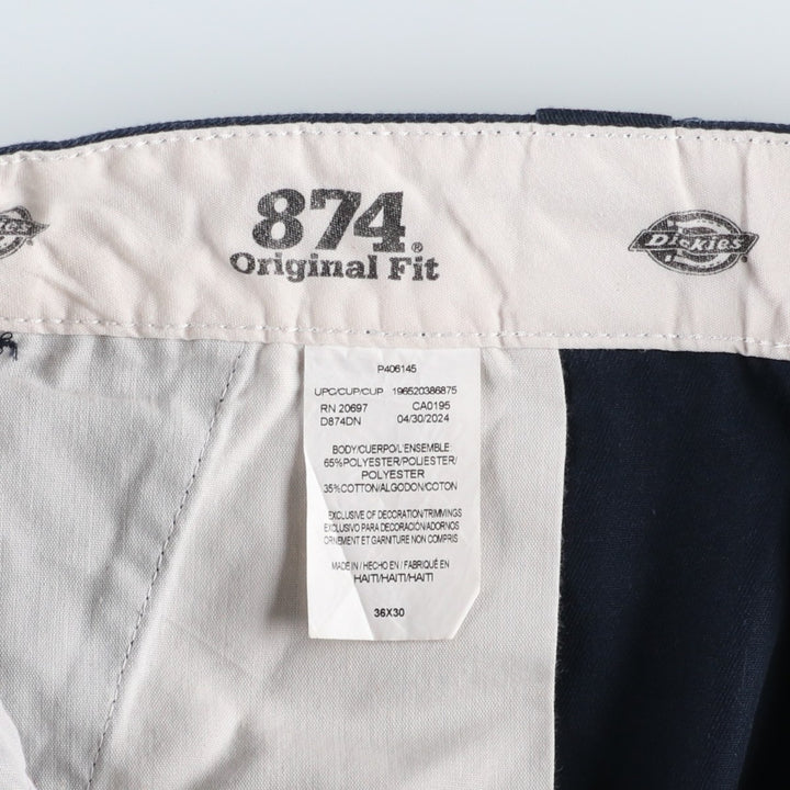 Dickies 874 Original Fit Work Pants, Men's, Size W35 polyester navy blue type Vintage Second Hand