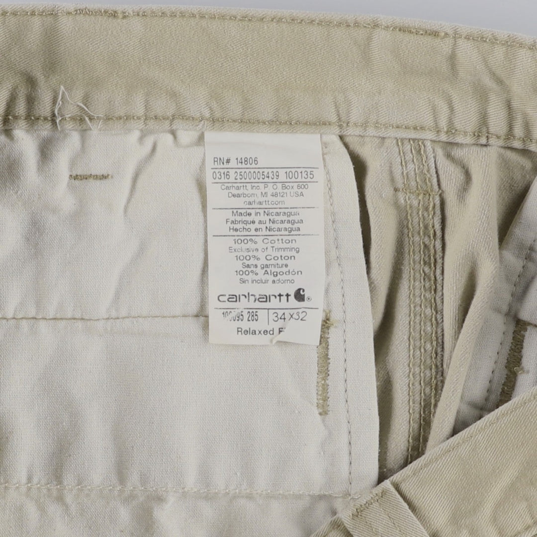 Carhartt Relaxed Fit Work Pants, Men's, Size 34 cotton Beige type Vintage Second Hand