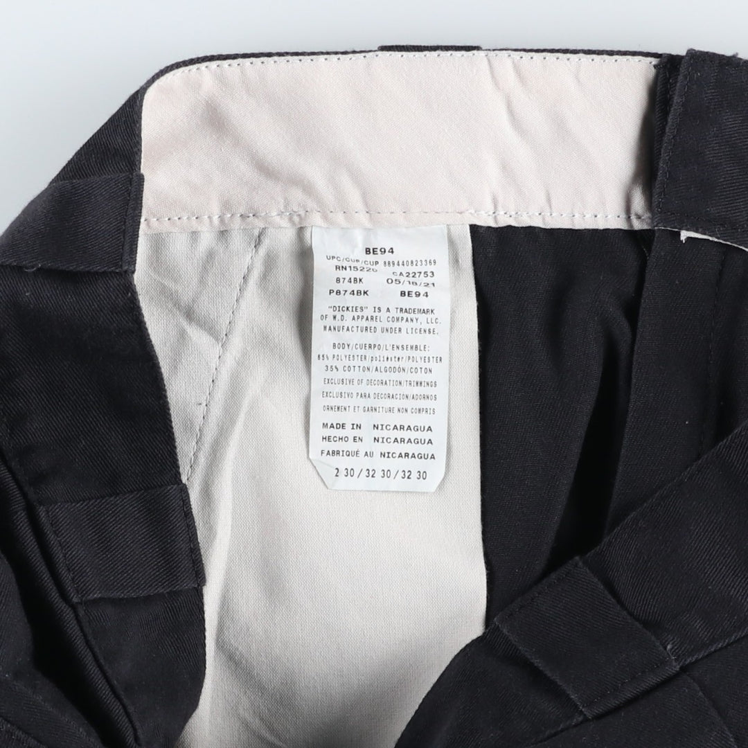 Dickies Work Pants Men's W32 equivalent polyester black type Vintage Second Hand