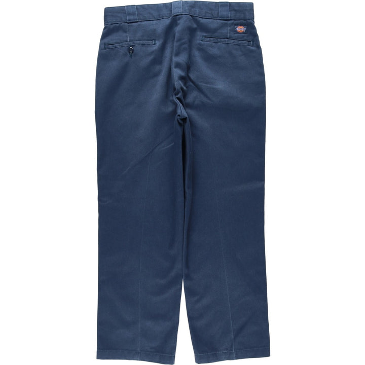 Dickies Work Pants Men's W34 polyester navy blue type Vintage Second Hand