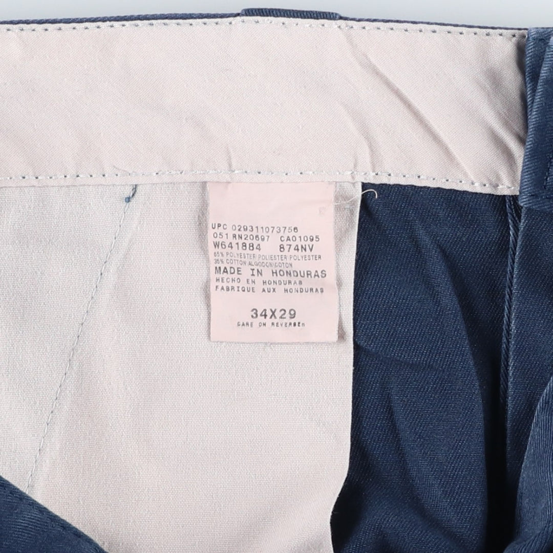 Dickies Work Pants Men's W34 polyester navy blue type Vintage Second Hand