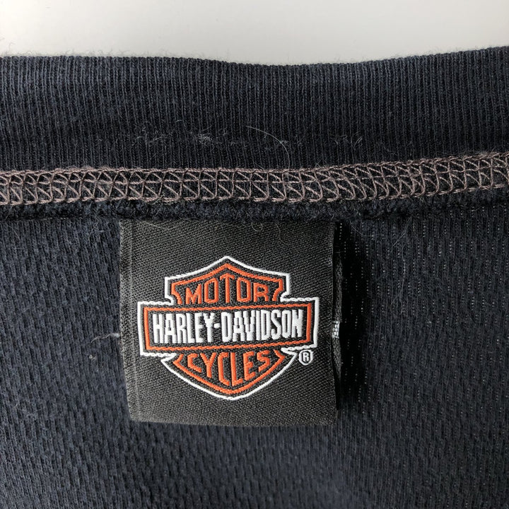 Harley-Davidson Thermal Long-Sleeve T-Shirt, Men's Size XXL (approx.) unclear black type Vintage Second Hand