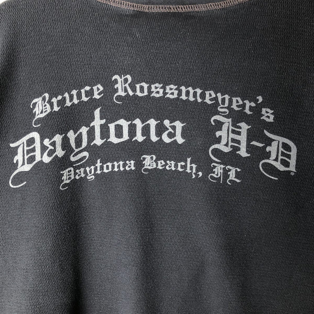 Harley-Davidson Thermal Long-Sleeve T-Shirt, Men's Size XXL (approx.) unclear black type Vintage Second Hand