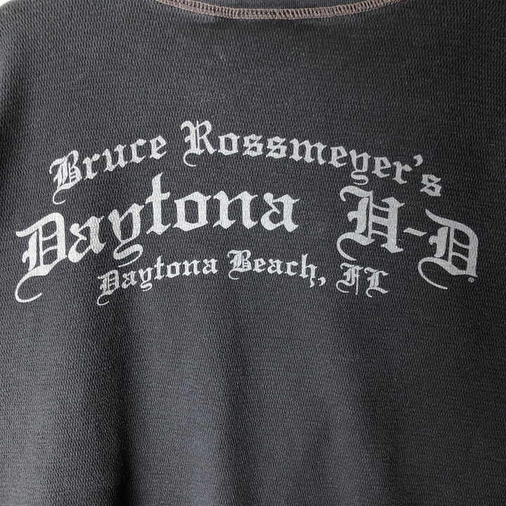 Harley-Davidson Thermal Long-Sleeve T-Shirt, Men's Size XXL (approx.) unclear black type Vintage Second Hand