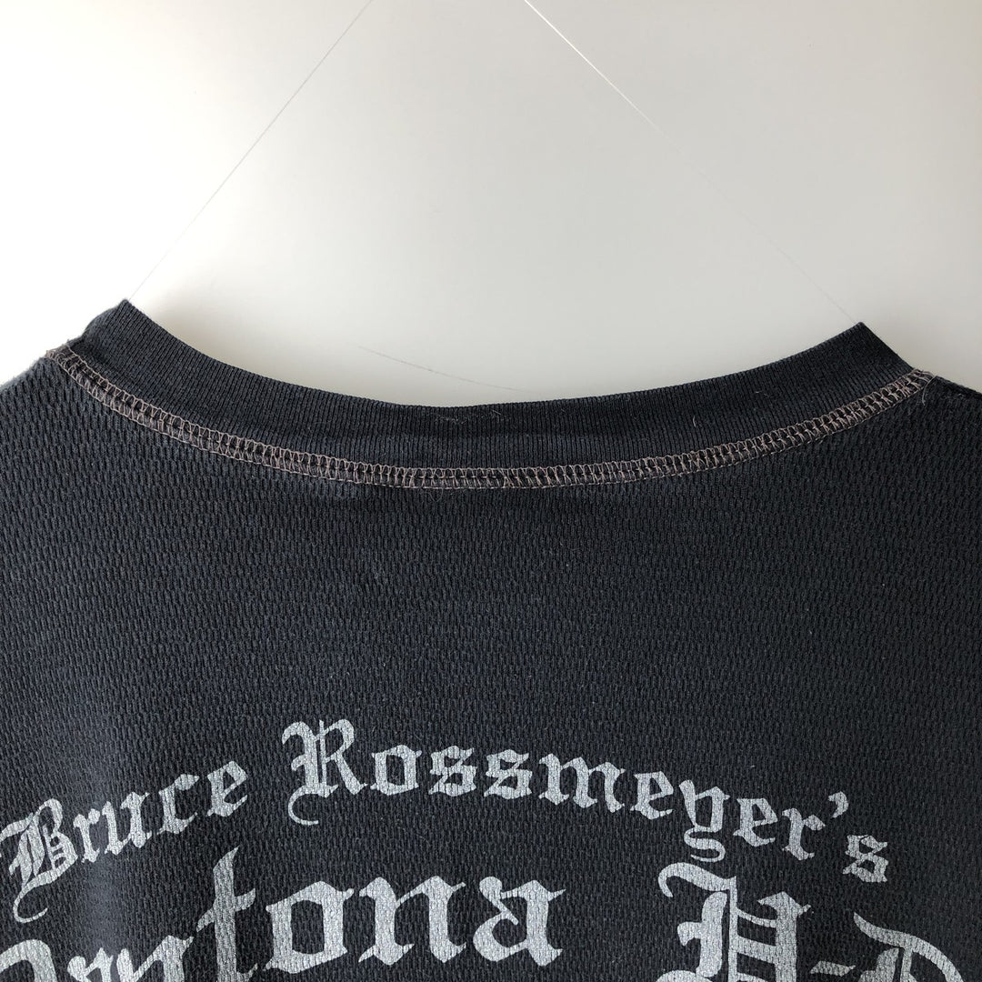 Harley-Davidson Thermal Long-Sleeve T-Shirt, Men's Size XXL (approx.) unclear black type Vintage Second Hand