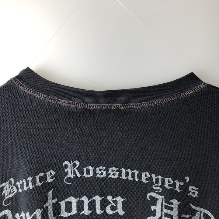Harley-Davidson Thermal Long-Sleeve T-Shirt, Men's Size XXL (approx.) unclear black type Vintage Second Hand