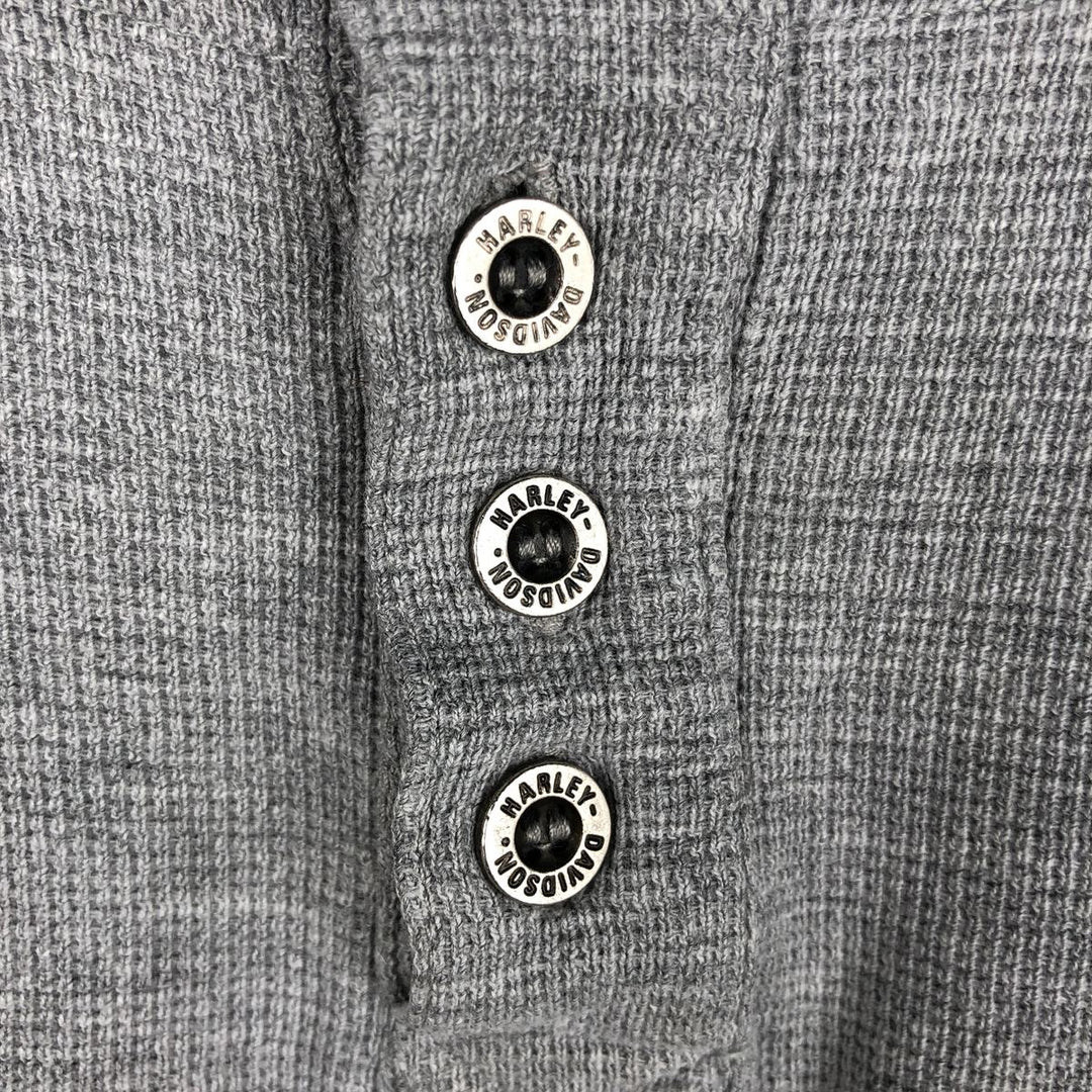 Harley-Davidson Motorcycle Thermal Long-Sleeve T-Shirt, Men's Size M (approx.) cotton gray type Vintage Second Hand