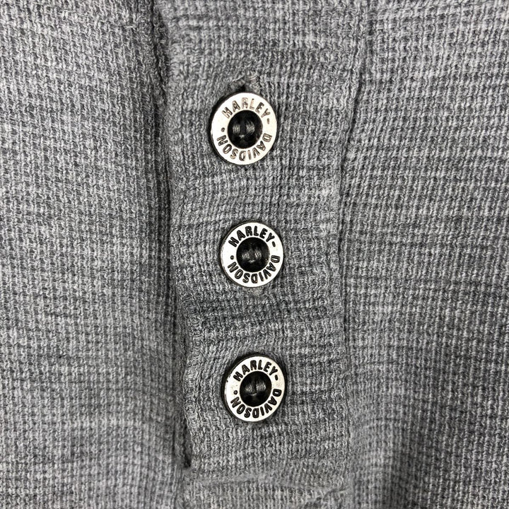 Harley-Davidson Motorcycle Thermal Long-Sleeve T-Shirt, Men's Size M (approx.) cotton gray type Vintage Second Hand