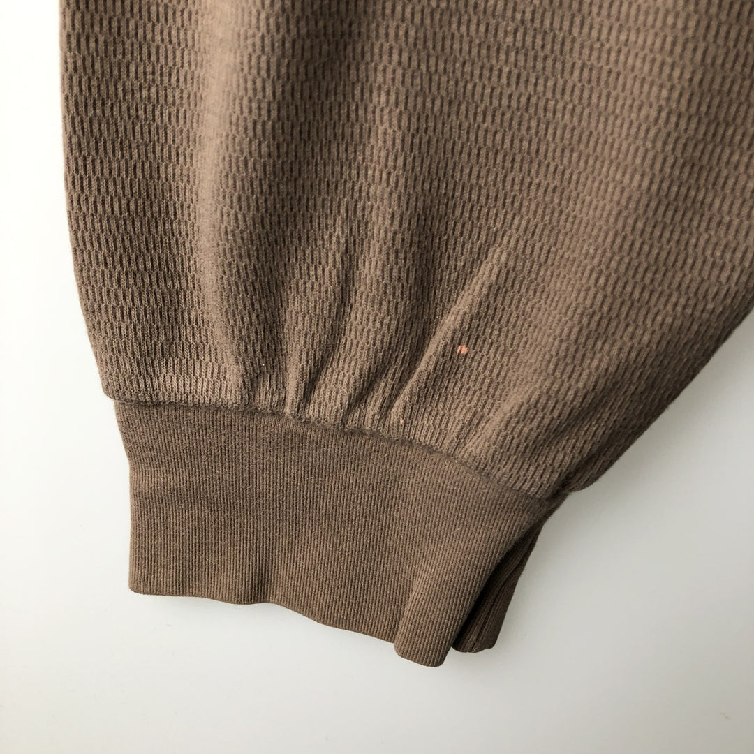 Harley-Davidson Thermal Long-Sleeve T-Shirt, Honeycomb Pattern, Made in USA, Men's Size XXL (approx.) cotton Beige type Vintage Second Hand