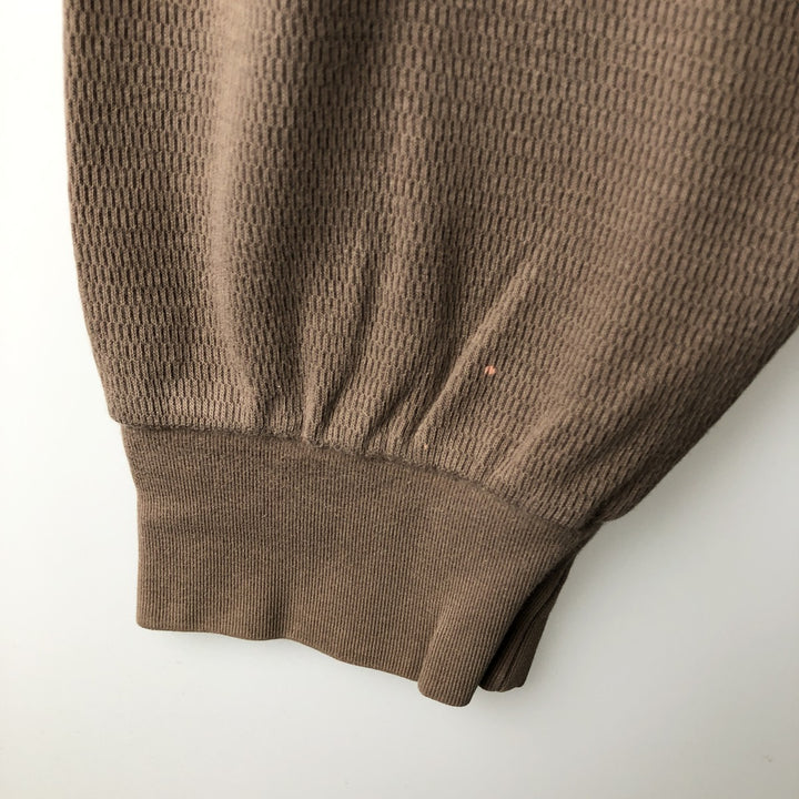 Harley-Davidson Thermal Long-Sleeve T-Shirt, Honeycomb Pattern, Made in USA, Men's Size XXL (approx.) cotton Beige type Vintage Second Hand