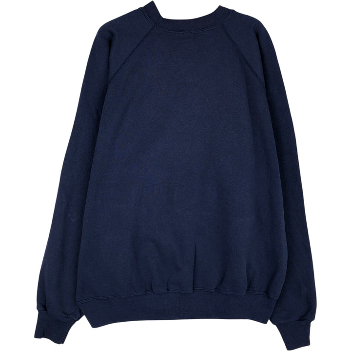 90'S Hanes plain blank sweatshirt, made in USA, men's XL size, vintage cotton navy blue type Vintage Second Hand