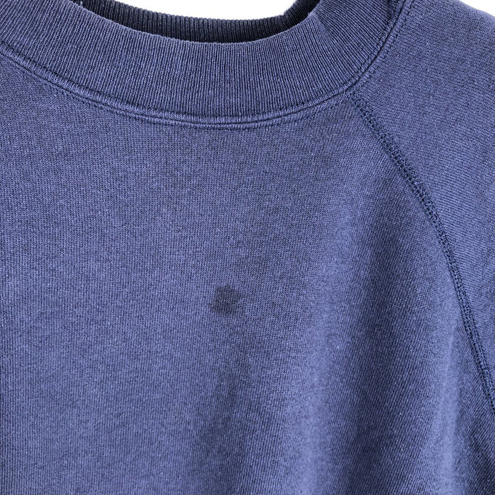 90'S Hanes plain blank sweatshirt, made in USA, men's XL size, vintage cotton navy blue type Vintage Second Hand