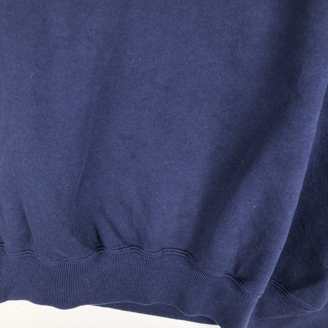 90'S Hanes plain blank sweatshirt, made in USA, men's XL size, vintage cotton navy blue type Vintage Second Hand