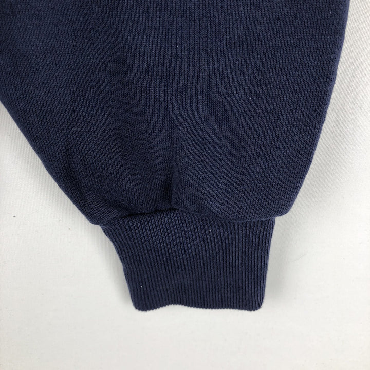 90'S Hanes plain blank sweatshirt, made in USA, men's XL size, vintage cotton navy blue type Vintage Second Hand