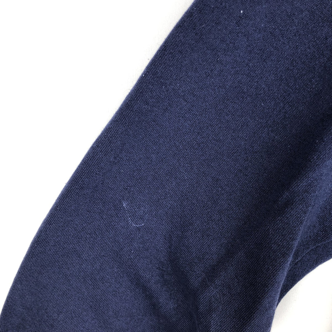 90'S Hanes plain blank sweatshirt, made in USA, men's XL size, vintage cotton navy blue type Vintage Second Hand