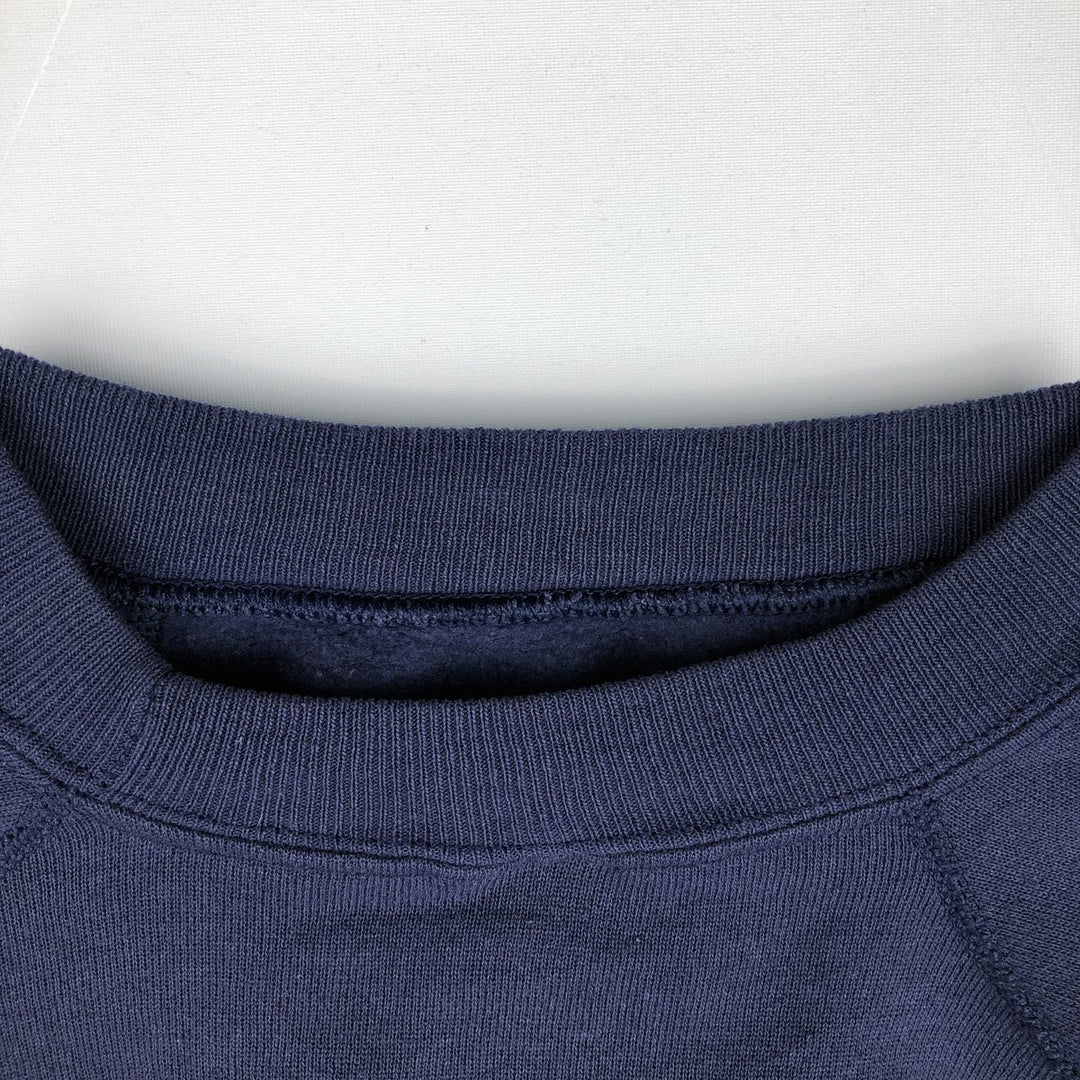 90'S Hanes plain blank sweatshirt, made in USA, men's XL size, vintage cotton navy blue type Vintage Second Hand