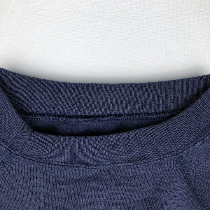 90'S Hanes plain blank sweatshirt, made in USA, men's XL size, vintage cotton navy blue type Vintage Second Hand