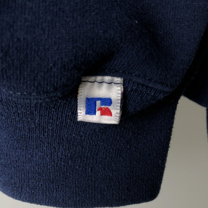 90'S Russell plain blank sweatshirt, sweatshirt, made in USA, men's size L, vintage cotton Navy blue Vintage Second Hand