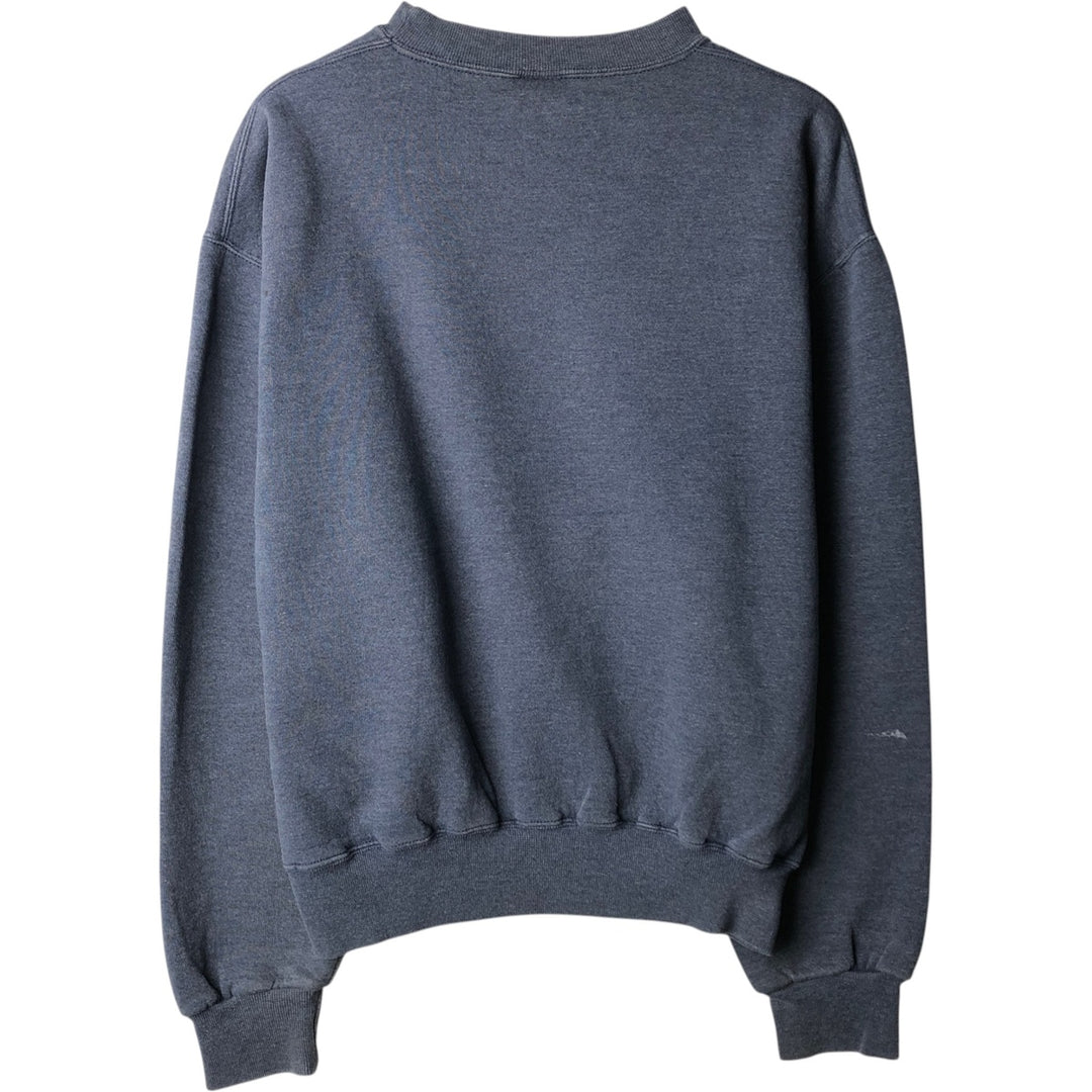 90'S Russell plain blank sweatshirt, men's M size, vintage polyester navy blue type Vintage Second Hand