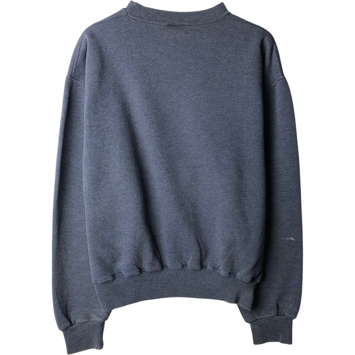 90'S Russell plain blank sweatshirt, men's M size, vintage polyester navy blue type Vintage Second Hand
