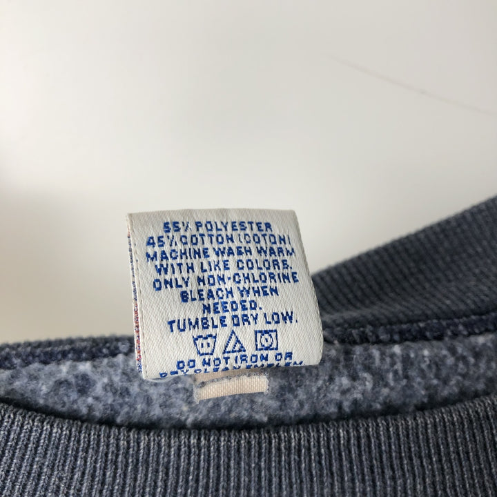 90'S Russell plain blank sweatshirt, men's M size, vintage polyester navy blue type Vintage Second Hand