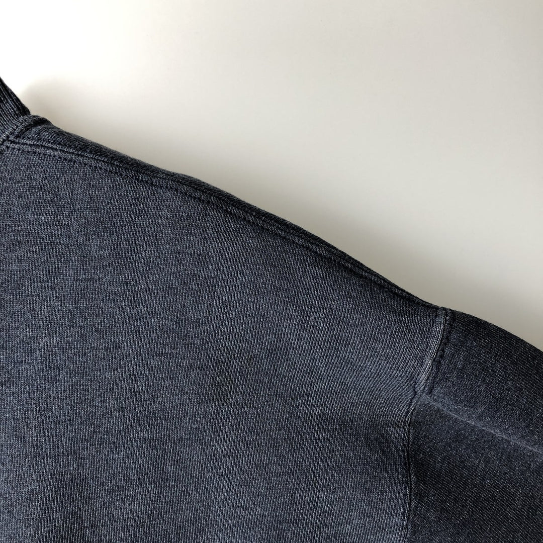 90'S Russell plain blank sweatshirt, men's M size, vintage polyester navy blue type Vintage Second Hand