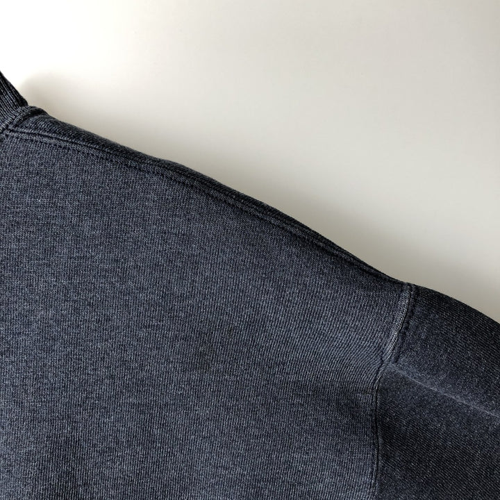 90'S Russell plain blank sweatshirt, men's M size, vintage polyester navy blue type Vintage Second Hand