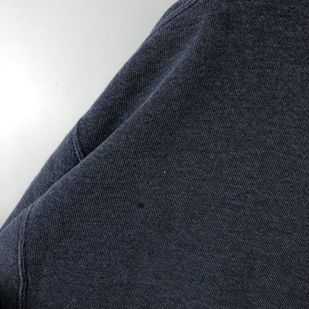 90'S Russell plain blank sweatshirt, men's M size, vintage polyester navy blue type Vintage Second Hand