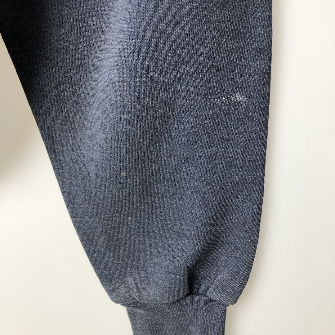 90'S Russell plain blank sweatshirt, men's M size, vintage polyester navy blue type Vintage Second Hand