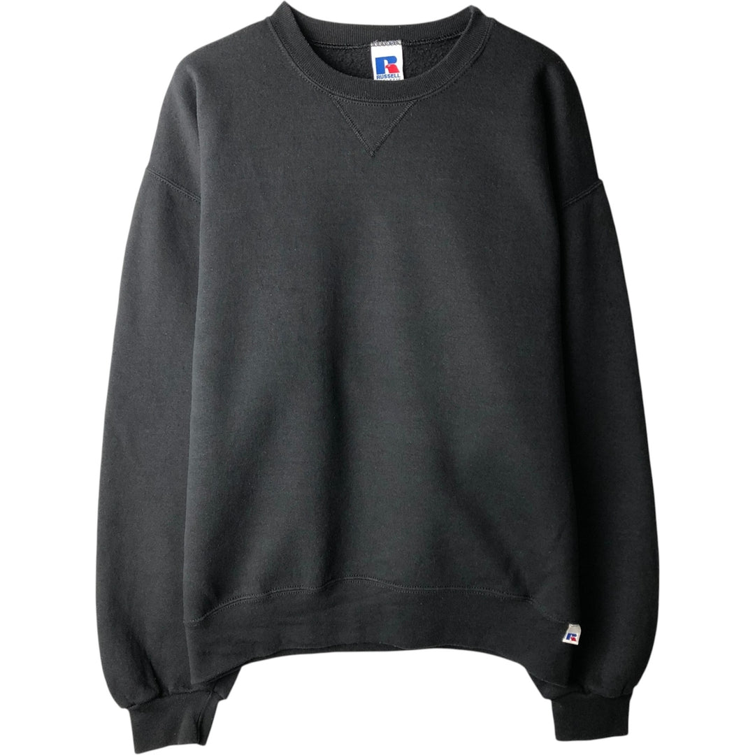 90'S Russell plain blank sweatshirt, sweatshirt, men's size L, vintage cotton black type Vintage Second Hand