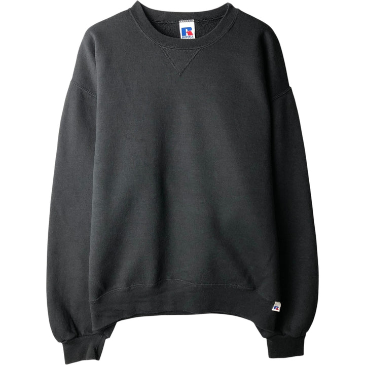 90'S Russell plain blank sweatshirt, sweatshirt, men's size L, vintage cotton black type Vintage Second Hand