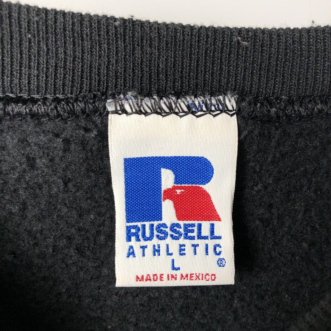 90'S Russell plain blank sweatshirt, sweatshirt, men's size L, vintage cotton black type Vintage Second Hand