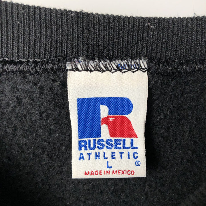 90'S Russell plain blank sweatshirt, sweatshirt, men's size L, vintage cotton black type Vintage Second Hand