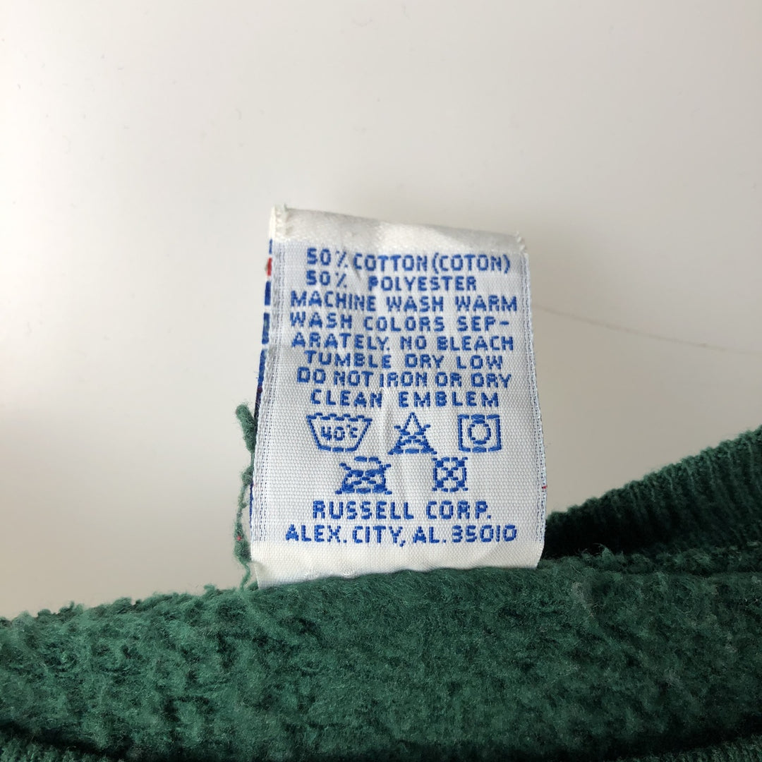 90'S Russell plain blank sweatshirt, sweatshirt, made in USA, men's XL size, vintage cotton Green type dark green Vintage Second Hand