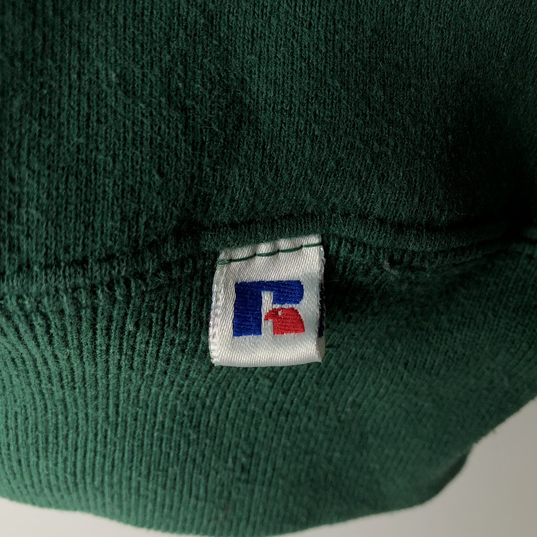 90'S Russell plain blank sweatshirt, sweatshirt, made in USA, men's XL size, vintage cotton Green type dark green Vintage Second Hand