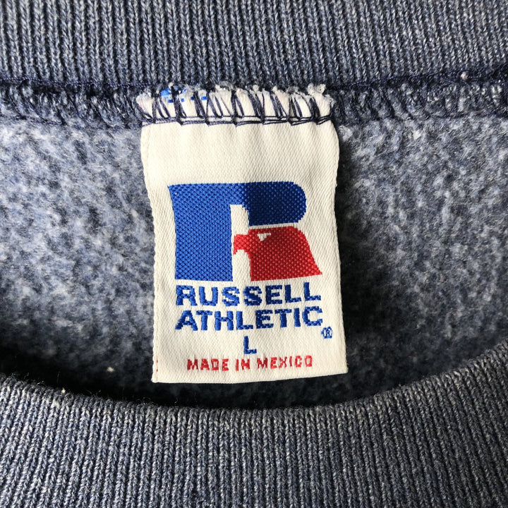 90'S Russell Athletic Plain Blank Sweatshirt, Men's Size L (Equivalent), Vintage polyester navy blue type Vintage Second Hand