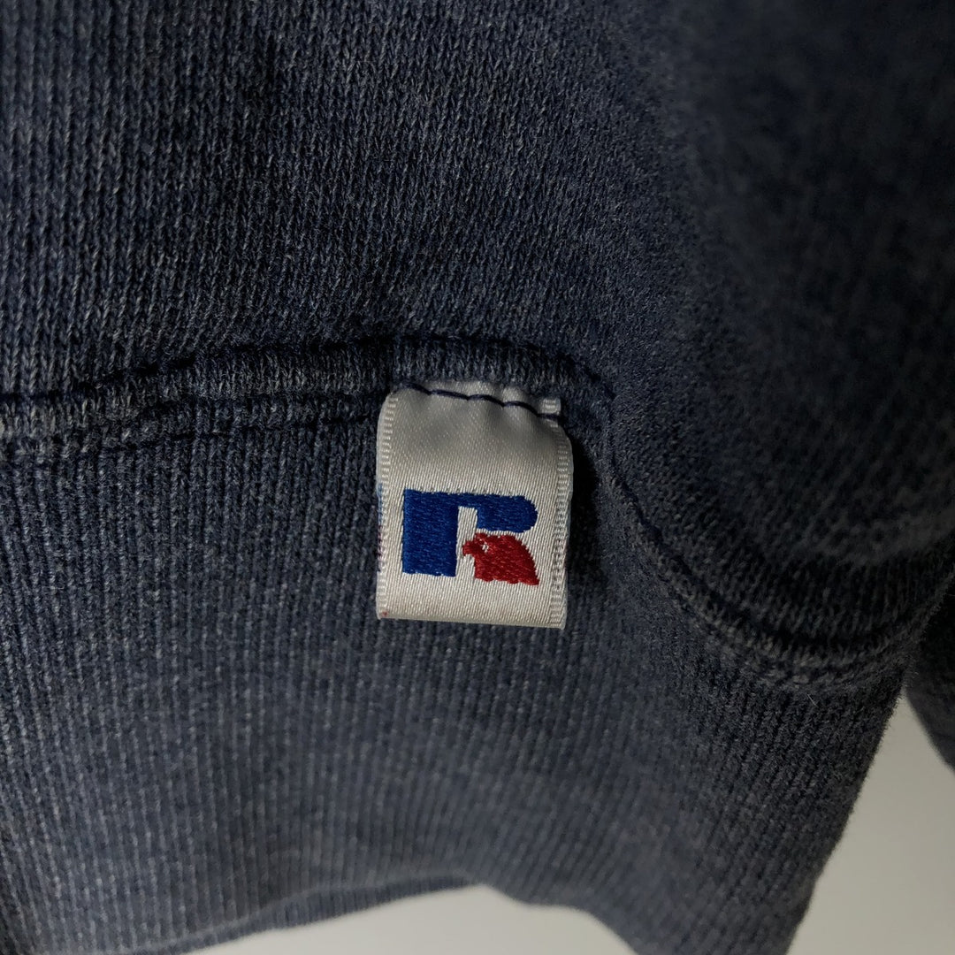 90'S Russell Athletic Plain Blank Sweatshirt, Men's Size L (Equivalent), Vintage polyester navy blue type Vintage Second Hand