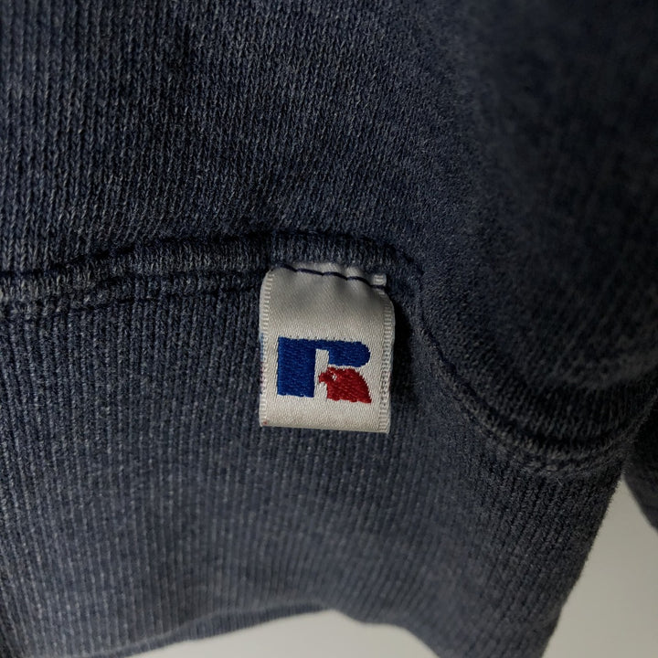 90'S Russell Athletic Plain Blank Sweatshirt, Men's Size L (Equivalent), Vintage polyester navy blue type Vintage Second Hand