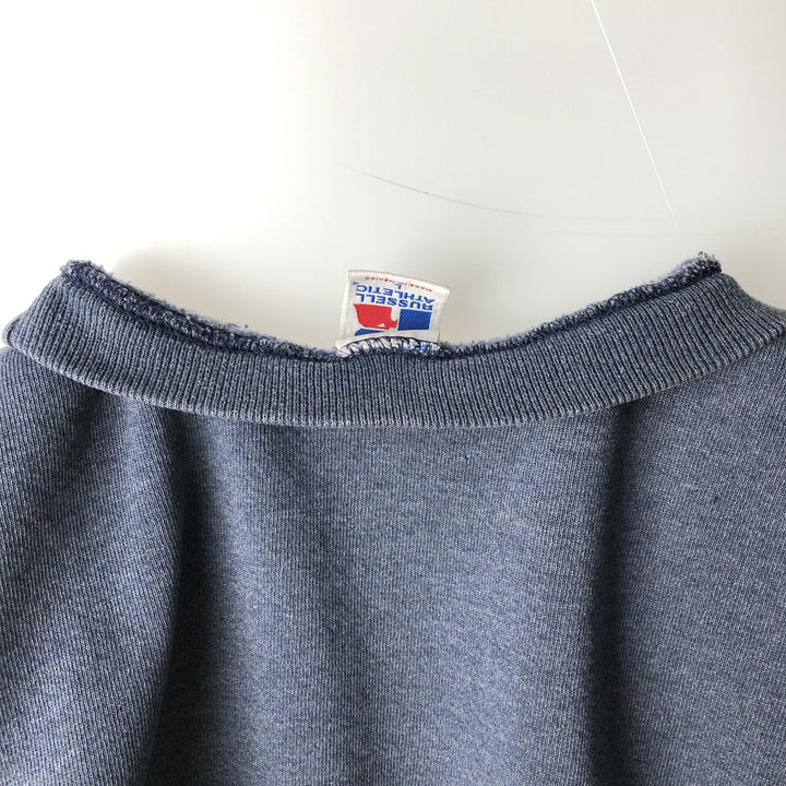 90'S Russell Athletic Plain Blank Sweatshirt, Men's Size L (Equivalent), Vintage polyester navy blue type Vintage Second Hand