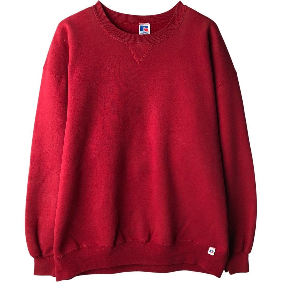 90'S Russell plain blank sweatshirt, sweatshirt, made in USA, men's XXL, vintage cotton red type Vintage Second Hand
