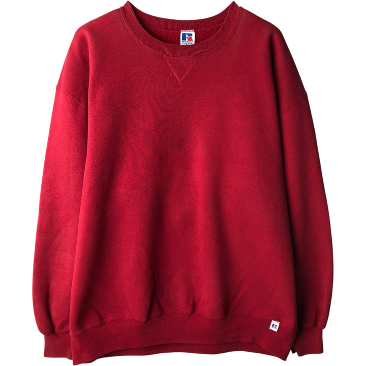 90'S Russell plain blank sweatshirt, sweatshirt, made in USA, men's XXL, vintage cotton red type Vintage Second Hand