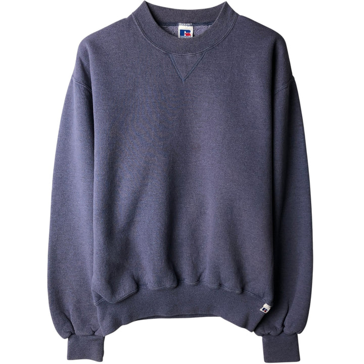 90'S Russell plain blank sweatshirt, men's M size, vintage polyester purple type Vintage Second Hand