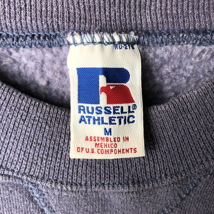 90'S Russell plain blank sweatshirt, men's M size, vintage polyester purple type Vintage Second Hand