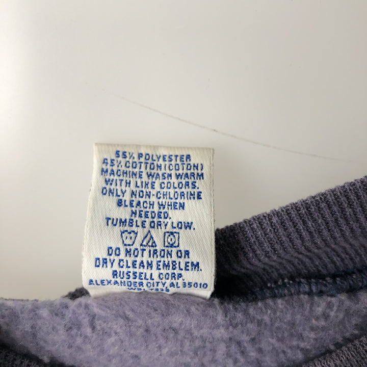 90'S Russell plain blank sweatshirt, men's M size, vintage polyester purple type Vintage Second Hand