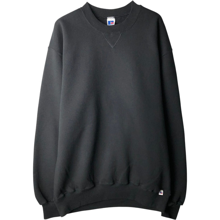 90'S Russell plain blank sweatshirt, sweatshirt, made in USA, men's size L, vintage cotton black type Vintage Second Hand