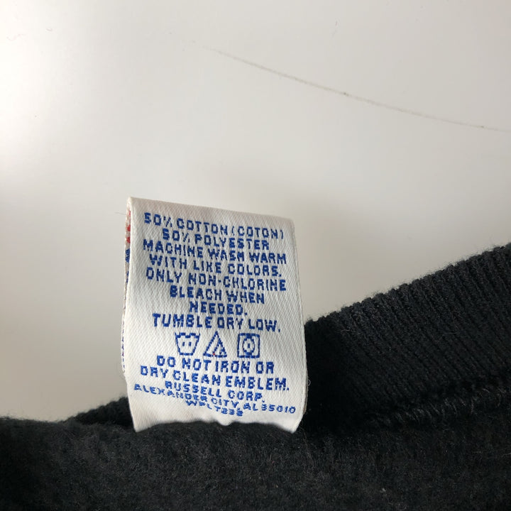 90'S Russell plain blank sweatshirt, sweatshirt, made in USA, men's size L, vintage cotton black type Vintage Second Hand