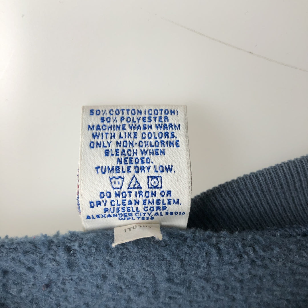 90'S Russell plain blank sweatshirt, sweatshirt, men's XL size, vintage cotton navy blue type Vintage Second Hand