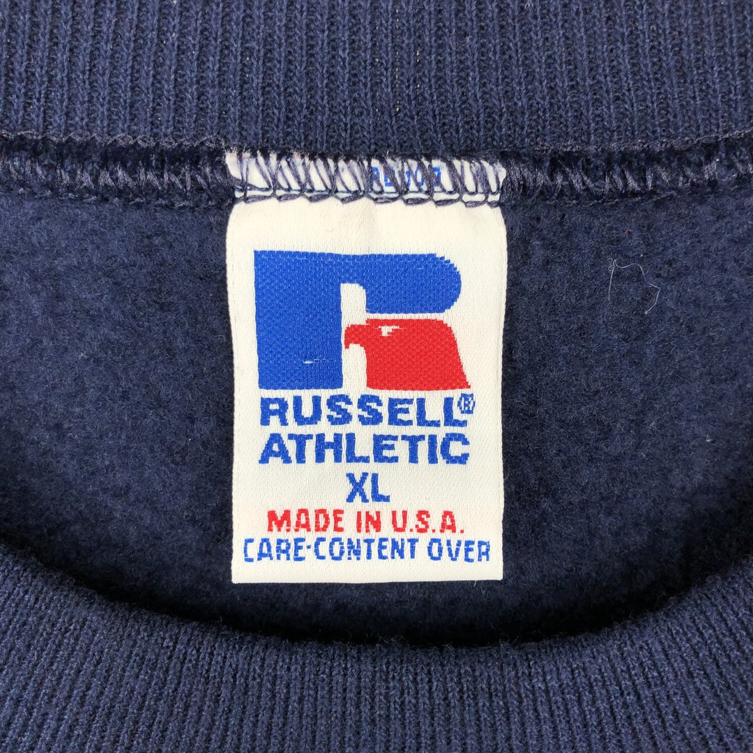 80s-90'S Russell plain blank sweatshirt, sweatshirt, made in USA, men's XL size, vintage cotton navy blue type Vintage Second Hand